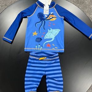 H&M toddler boys rash guard and bathing suit set